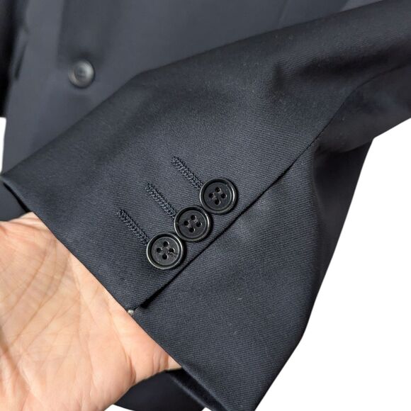 Canali Boyds Size 42R ? Black Italian Designer Blazer Sport Coat Normcore FLAWS - Picture 10 of 14